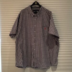 U.S. Polo Assn. Short-Sleeve Check Shirt - Navy, White & Red